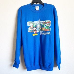 Vintage Disneyland Sweatshirt Adult XL Blue 2002 Mickey, Pluto, Donald, Goofy